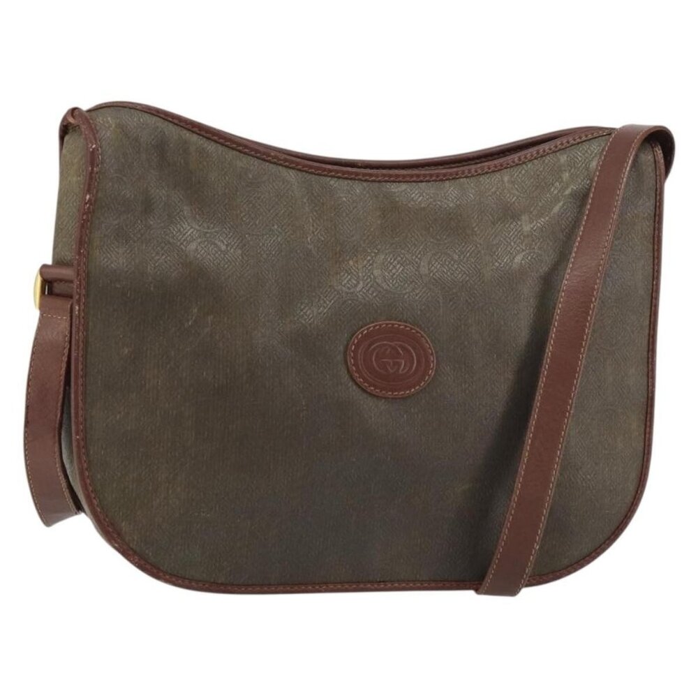 Authentic GUCCI Shoulder Bag Canvas Brown Gold 001 23 1036